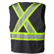 TEAR-AWAY MESH BACK ZIP FRONT SAFETY VEST - TRICOT POLY INTLK